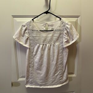 St. John's Bay White Lace Accent Blouse
